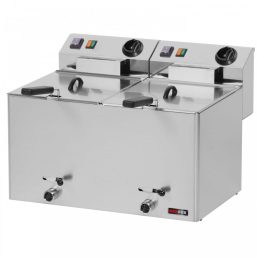   RM GASTRO REDFOX FE 77 E/V Olajsütő elektromos, asztali 2x8 literes, leeresztőcsappal, 540mm