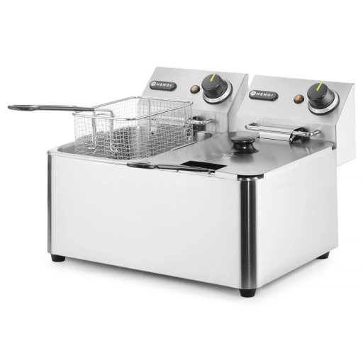 HENDI 205846 Olajsütő, 2*4 literes tartállyal "KITCHEN LINE"