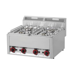   RM GASTRO REDFOX SP 60 GL Gáztűzhely asztali, 4 égőrózsával (2x 3kW + 2x 3,6kW)