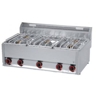   RM GASTRO REDFOX SP 90/5 GLS Gáztűzhely, asztali kialakítás, 5*4,5 kW égőrózsával