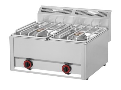 RM GASTRO REDFOX SP 60/2 GLS Gáztűzhely, asztali kialakítás, 2*4,5 kW égőrózsával