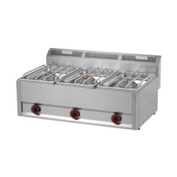   RM GASTRO REDFOX SP 90/3 GLS Gáztűzhely, asztali kialakítás, 3*4,5 kW égőrózsával