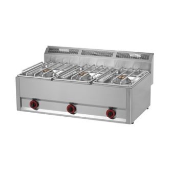   RM GASTRO REDFOX SP 90/3 GLS Gáztűzhely, asztali kialakítás, 3*4,5 kW égőrózsával