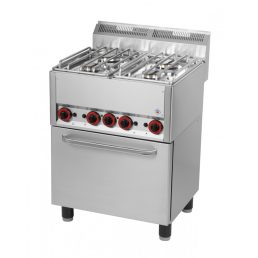   RM GASTRO REDFOX SPT 60 GL Gáztűzhely 4 égős (2x3,6kW+2x3kW), GN1/1 elektromos légkeveréses sütővel