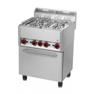   RM GASTRO REDFOX SPT 60 GL Gáztűzhely 4 égős (2x3,6kW+2x3kW), GN1/1 elektromos légkeveréses sütővel