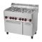 RM GASTRO REDFOX SPT 90 GL Gáztűzhely 6 égős (3x3,6kW+3x3kW), GN1/1 légkeveréses elektromos sütővel, ajtós tárolóval