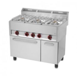   RM GASTRO REDFOX SPT 93 GLS Gáztűzhely 3 égős (3x8kW), GN1/1 elektromos légkeveréses sütővel, ajtós tárolóval