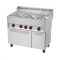 RM GASTRO REDFOX SPT 93 GLS Gáztűzhely 3 égős (3x8kW), GN1/1 elektromos légkeveréses sütővel, ajtós tárolóval