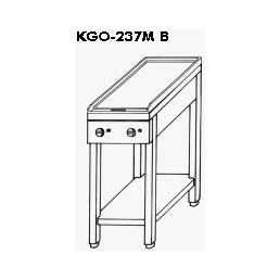   EMAX KGO-237 MB 3 Szeletsütő lap sima vagy bordázott sütőlappal, nyitott tároló állványon, gázüzemű, 4,2kW