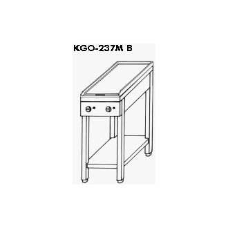   EMAX KGO-237 MB 3 Szeletsütő lap sima vagy bordázott sütőlappal, nyitott tároló állványon, gázüzemű, 4,2kW
