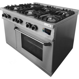   EMAX GE-61/1 Gáztűzhely 6 égős 25,2kW, GN1/1 statikus elektromos sütővel
