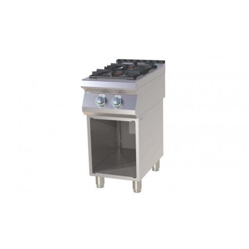 RM GASTRO SP 740 G Gáztűzhely 2 égős, alsó nyitott tárolóval, 400mm (4,5kW + 7,5kW)
