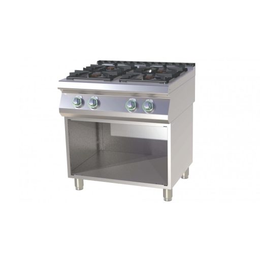 RM GASTRO SP 780 G Gáztűzhely 4 égős, alsó nyitott tárolóval, 800mm (2x 4,5kW + 2x 7,5kW)