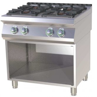   RM GASTRO SPS 780 G Gáztűzhely 4 égős, alsó nyitott tárolóval (2x 4kW + 2x 8,5kW)