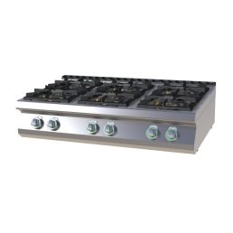   RM GASTRO SP 7012 G Gáztűzhely asztali, 6 égős, 39 kW teljesítménnyel (4x 7,5kW + 2x 4.5kW)