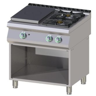   RM GASTRO STPS 780 G Gáztűzhely 2 nyílt és 1 zárt égővel, alsó nyitott tárolóval