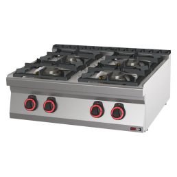   RM GASTRO REDFOX SP 70/08 G Gáztűzhely asztali, 4 égős, 800mm (4,5kW + 3x7,5kW)