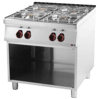   RM GASTRO REDFOX SP 90/80 G Gáztűzhely 4 égőrózsával, nyitott tárolóval