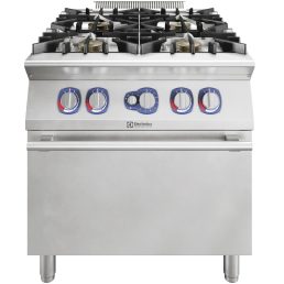   Gáztűzhely, 2 égős (2x10 kW), edényérzékelő rendszerrel, GN2/1 statikus sütővel (8,5 kW), 800mm – ELECTROLUX PROFESSIONAL 391642