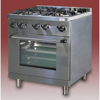   EMAX NGT-800 Gáztűzhely 4 égős 16,2kW, GN2/1 méretű gázüzemű sütővel