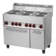 RM GASTRO REDFOX SPT 90 ELS Tűzhely elektromos 6 főzőlappal, elektromos légkeveréses sütővel és ajtós tárolóval