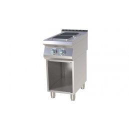   RM GASTRO SPQ 740 E Tűzhely elektromos két négyzet alakú főzőlappal, nyitott tárolóval, 400mm