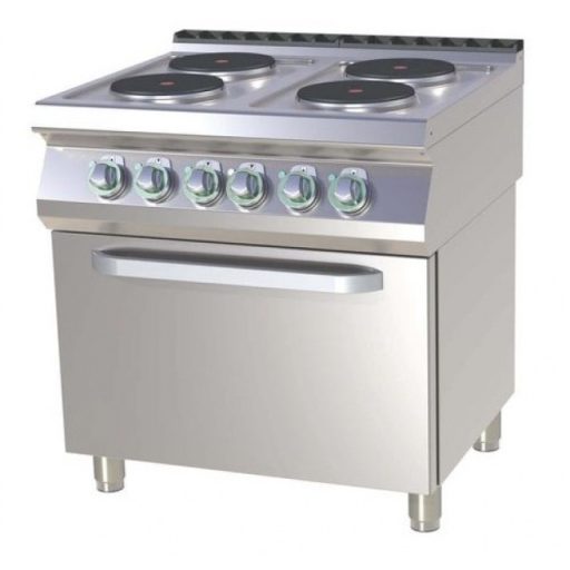 RM GASTRO SPT 780-11 E Elektromos tűzhely 4 főzőlappal, légkeveréses sütővel, 800mm