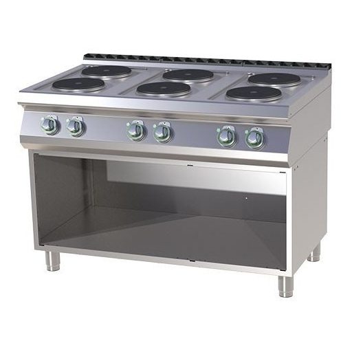 RM GASTRO SP 7120 E Tűzhely elektromos hat főzőlapos, nyitott tárolóval, 1200mm