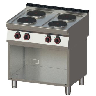   RM GASTRO REDFOX SP 70/80 E Tűzhely elektromos, négy főzőlapos, nyitott tárolószekrénnyel, 800mm