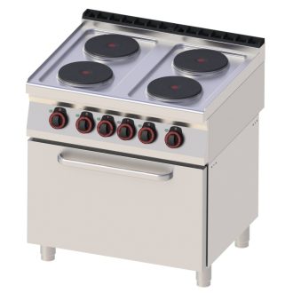   RM GASTRO REDFOX SPT 70/80 21 E Tűzhely elektromos, négy főzőlapos, GN2/1 statikus sütővel, 800mm