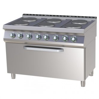   RM GASTRO SPT 7120-31 E Tűzhely elektromos hat főzőlapos, GN3/1 statikus sütővel, 1200mm