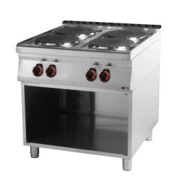   RM GASTRO REDFOX SP 90/80 E Tűzhely elektromos 4 kerek főzőlappal, nyitott tárolóval