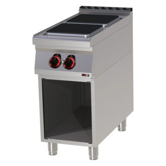   RM GASTRO REDFOX SPQ 90/40 E Tűzhely elektromos 2 négyzetes főzőlappal, nyitott tárolóval