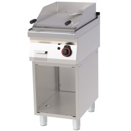   RM GASTRO REDFOX GL 70/40 G Gázüzemű lávaköves grill 6,5kW, nyitott tárolószekrénnyel, 400mm