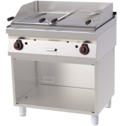   RM GASTRO REDFOX GL 70/80 G Gázüzemű lávaköves grill 14kW, nyitott tárolószekrénnyel, 800mm