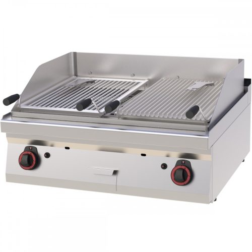 RM GASTRO REDFOX GL 70/08 G Gázüzemű lávaköves grill 14kW, asztali, 800mm