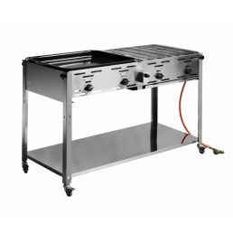   HENDI 154908 Pecsenyesütő gázgrill, álló, alsó polccal, grillráccsal és 590x480mm-es pecsenye tállal