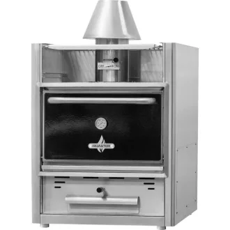   Faszenes grill sütőkemence, 95 adagos, 530x390mm-es grillrácsokkal, asztali kivitel – ROASTER R56