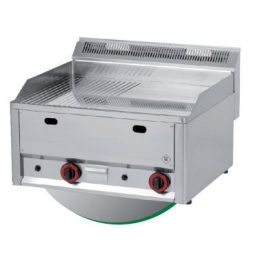   RM GASTRO REDFOX FTHRC 60 EL Szeletsütő lap 1/2 sima és 1/2 bordázott króm felülettel, elektromos asztali 660mm