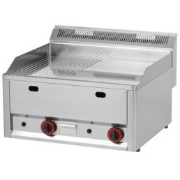   RM GASTRO REDFOX FTHRC 60 GL Szeletsütő lap 1/2 sima és 1/2 bordázott króm felülettel, gázüzemű asztali 660mm