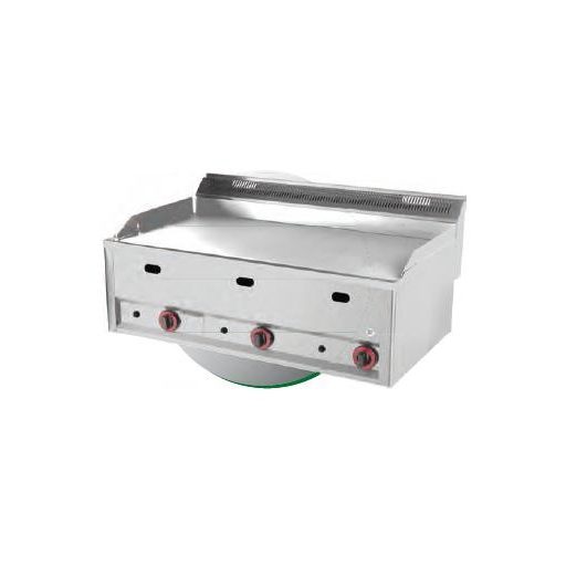 RM GASTRO REDFOX FTHC 90 GL Szeletsütő lap nagyméretű sima króm sütőfelülettel, gázüzemű, asztali, 990mm