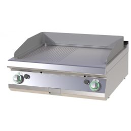   RM GASTRO FTHRC 708 G Szeletsütő lap 1/2 sima, 1/2 bordázott króm sütőfelülettel, gázüzemű asztali, 800 mm