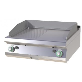   RM GASTRO FTHRC 708 G Szeletsütő lap 1/2 sima, 1/2 bordázott króm sütőfelülettel, gázüzemű asztali, 800 mm