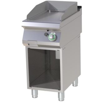  RM GASTRO FTHC 740 G Szeletsütő lap sima króm, gázüzemű, alsó nyitott tárolóval, 400mm