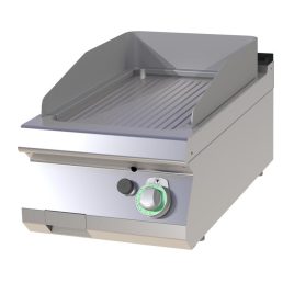   RM GASTRO FTRC 704 G Szeletsütő lap bordázott króm sütőfelülettel, gázüzemű asztali, 400 mm