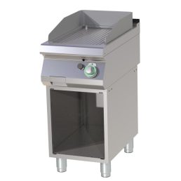   RM GASTRO FTR 740 G Szeletsütő lap bordázott, gázüzemű, alsó nyitott tárolóval, 400mm