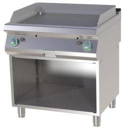   RM GASTRO FTR 780 G Szeletsütő lap bordázott, gázüzemű, alsó nyitott tárolóval, 800mm