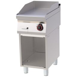   RM GASTRO REDFOX FTR 70/40 E Szeletsütő lap bordázott sütőfelülettel, elektromos, nyitott tárolószekrénnyel, 400mm