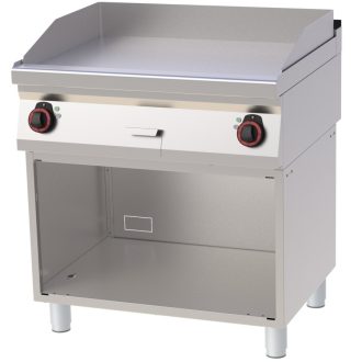   RM GASTRO REDFOX FTH 70/80 E Szeletsütő lap sima sütőfelülettel, elektromos, nyitott tárolószekrénnyel, 800mm