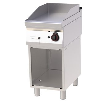   RM GASTRO REDFOX FTH 70/40 G Szeletsütő lap sima sütőfelülettel, gázüzemű, nyitott tárolószekrénnyel, 400mm